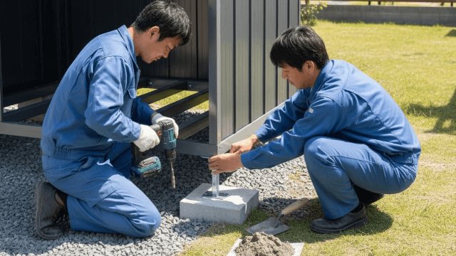 ハンズマン物置 安全のための転倒防止工事とは