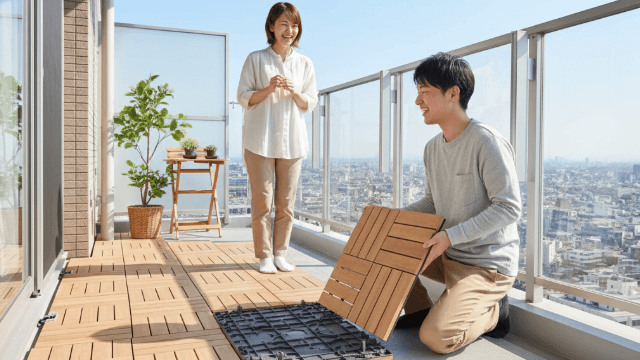 ハンズマンウッドデッキ 置くだけで完成する手軽なタイプ