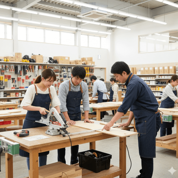 ハンズマン工具レンタル 店舗のDIY工作室も活用